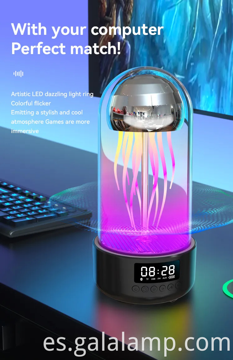 Altavoz Bluetooth inalámbrico inteligente, luz de respiración colorida, inteligente portátil